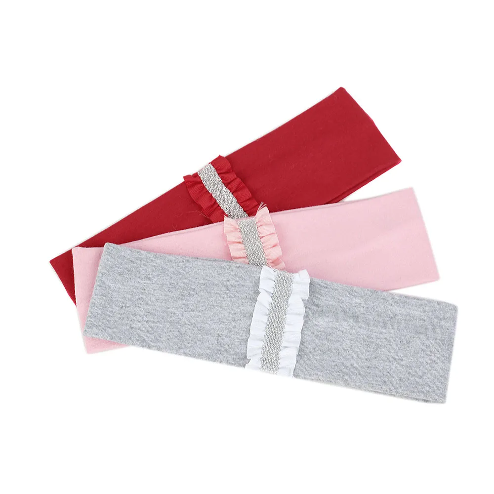 

Милый однотонный тюрбан для новорожденных девочек и мальчиков, головные уборы, аксессуары для волос, детская Серебристая полосатая эластичная фототкань для девочек