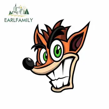 

EARLFAMILY 13cm x 11.9cm For Crash Bandicoot Car Stickers And Decals Repair Sticker Creative Stickers Suitable For GTR EVO