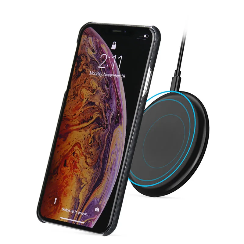 Защитный чехол для мобильного телефона из углеродного волокна для iPhone Xr XsMax, тонкий и наполовину обернутый светильник