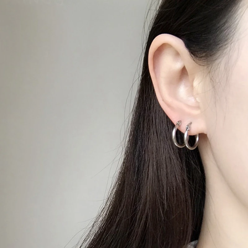 Earrings Pierced Ears Big Twisted Circle Earrings Hoop Beydodo Stainless Steel Earring Hoops Women