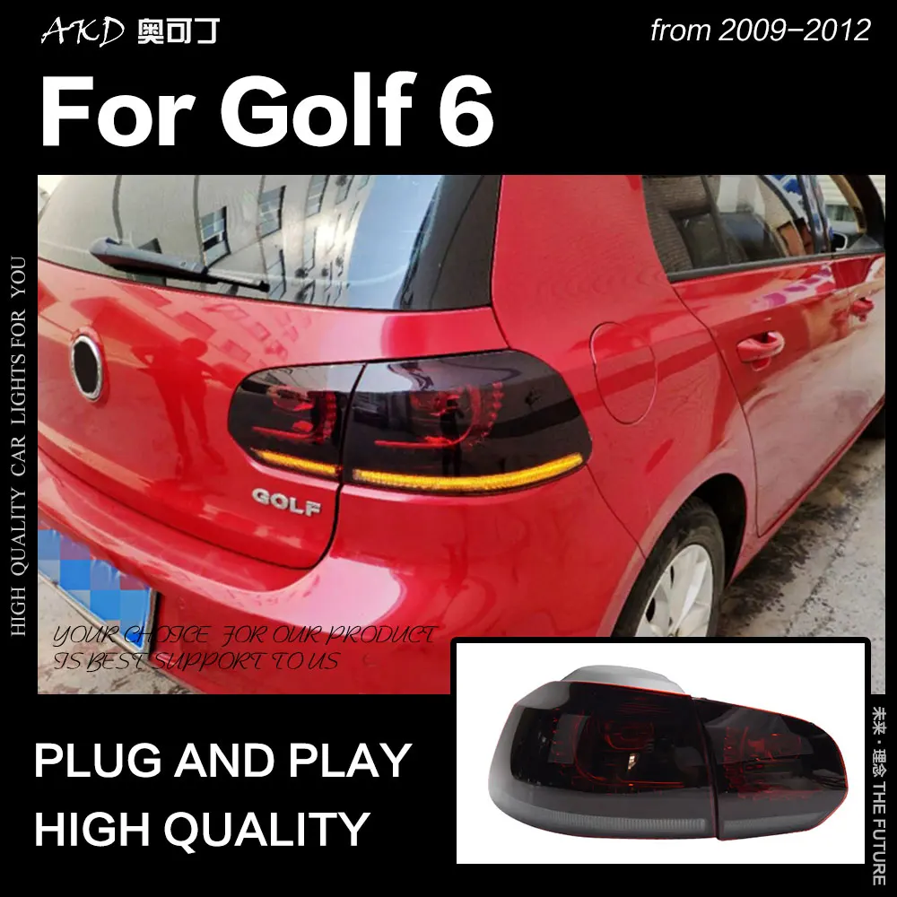 AKD Car Styling for VW Golf 6 Tail Lights 2009-2012 Golf6 R20 LED Tail Lamp LED DRL Dynami Signal Brake Reverse auto Accessories