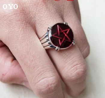 

S925 sterling silver index finger wide-faced five-pointed star ring male and female ring five-pointed star ring