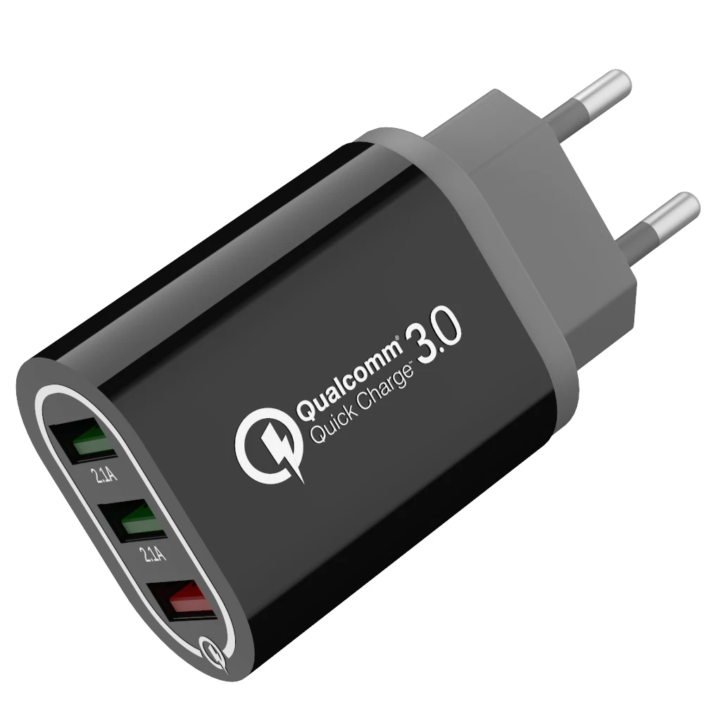 Round black USB 3,0 зарядное устройство quick charge 3,0 QC3.0 Turbo Мульти USB зарядное устройство Turbo Мульти адаптер EU Plug power bank зарядное устройство для xiaomi iPhone - Тип штекера: Round black