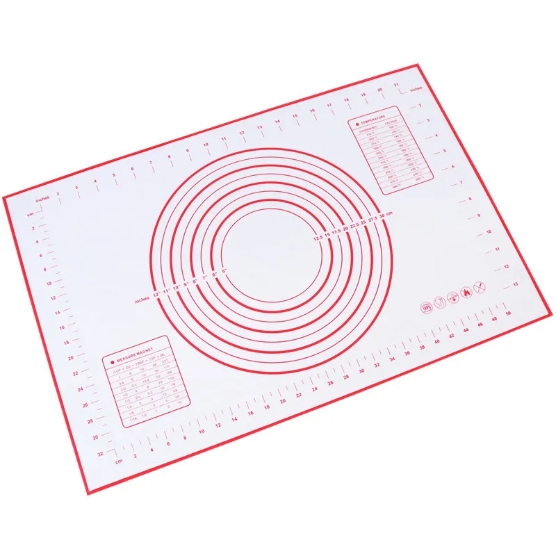 Red 60*40 см антипригарный Еда Класс силиконовый термостойкий выпечки прокатки площадку подкладка для замешивания теста торт макарон коврик Кухня выпечки инструменты - Цвет: Red