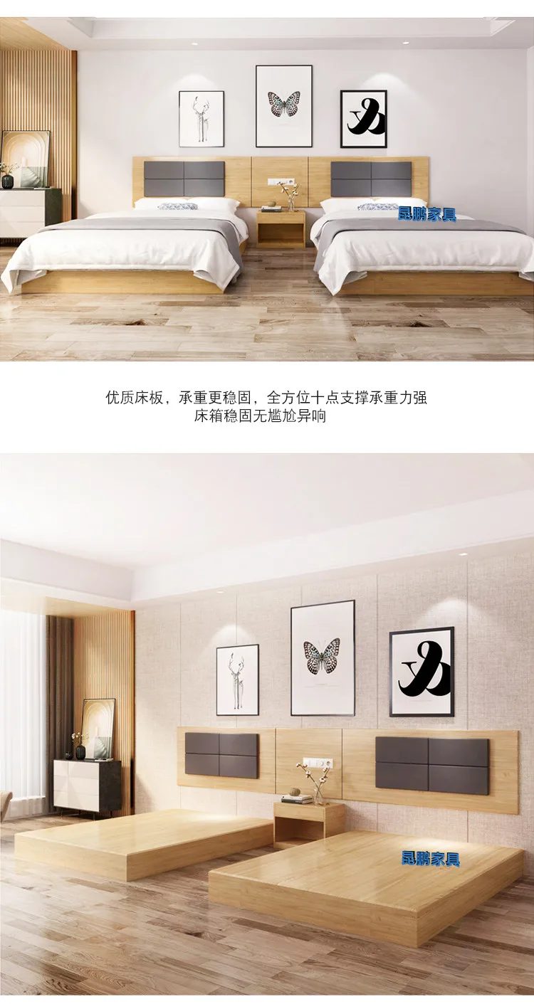 Phòng tiêu chuẩn giường theo yêu cầu với tủ TV, bàn quần áo, hộp đầu giường cho đồ nội thất phòng khách của khách sạn Côn Minh - Nội thất khách sạn