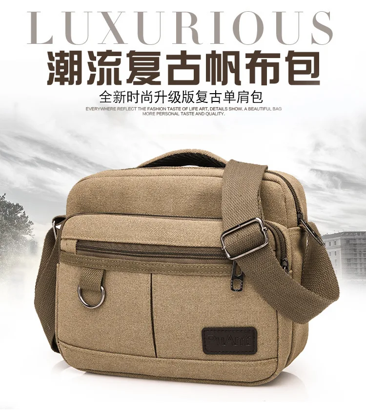 

Fashion New Style Single-shoulder Canvas Bag Large Capacity Outdoor Casual Sports Korean-style MEN'S Messenger Bag Backpack Bag