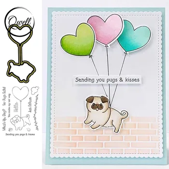 

QWELL Dog Clear Stamps and Metal Cutting Dies for Scrapbooking Card Making Paper Embossing Craft New 2020 die cuts