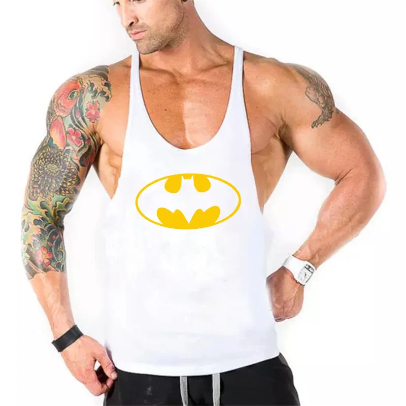 Белый Brand Vest Mens Bodybuilding Fitness Top Men Gym Tank Top Clothing Muscle Sleeveless Singlets Fashion Workout Sports Shirt - Цвет: Белый