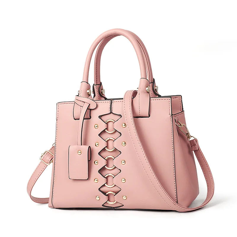 ZMQN Handbags For Women Cute Pink Luxury Shoulder Bag Leather Hand Bag Candy Solid Handbag Hgigh Quality Torebki Damskie A849 - Цвет: Pink