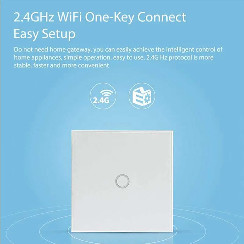 ZUCZUG Wifi Luxury Wall Touch Sensor Switch Smart Light Switch Control Timing Switch Compatible With Alexa Google Home - EU 123