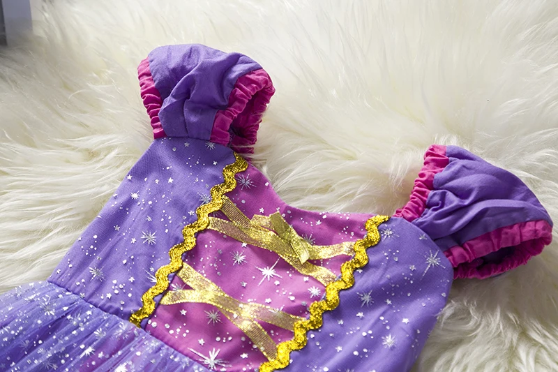 Нарядное платье принцессы Софии; платье Рапунцель с блестками для девочек; новогодний костюм с Минни Маус; одежда на Рождество; Детские платья на Хэллоуин