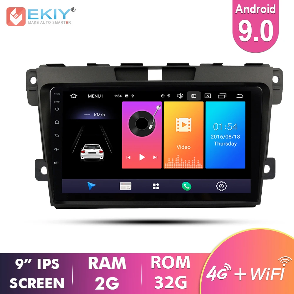 EKIY 9'' IPS Car Radio Multimedia Android 9.0 Stereo For Mazda CX-7 CX7 CX 7 2008-2015 Video Navi Navigation GPS 4G Automotivo EKIY 9'' IPS Car Radio Multimedia Android 9.0 Stereo For Mazda CX-7 CX7 CX 7 2008-2015 Video Navi Navigation GPS 4G Automotivo