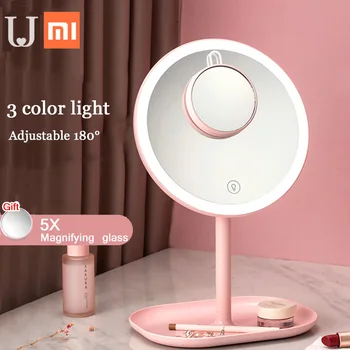 

2color Intelligent portable makeup mirror desktop led light portable folding light mirror dormitory desktop lamp