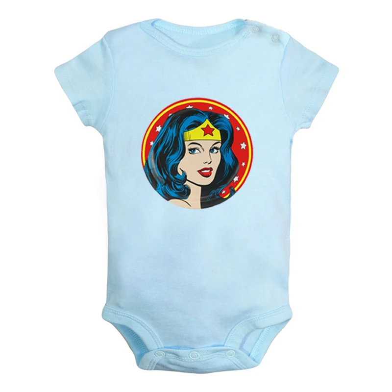 JcBaby1193BLD Анимационная девушка сила чудо женщина летучая мышь Женщины Супер женщины Новорожденные Мальчики Девочки наряды комбинезон с принтом для младенцев Боди Одежда - Цвет: JcBaby1193BLD
