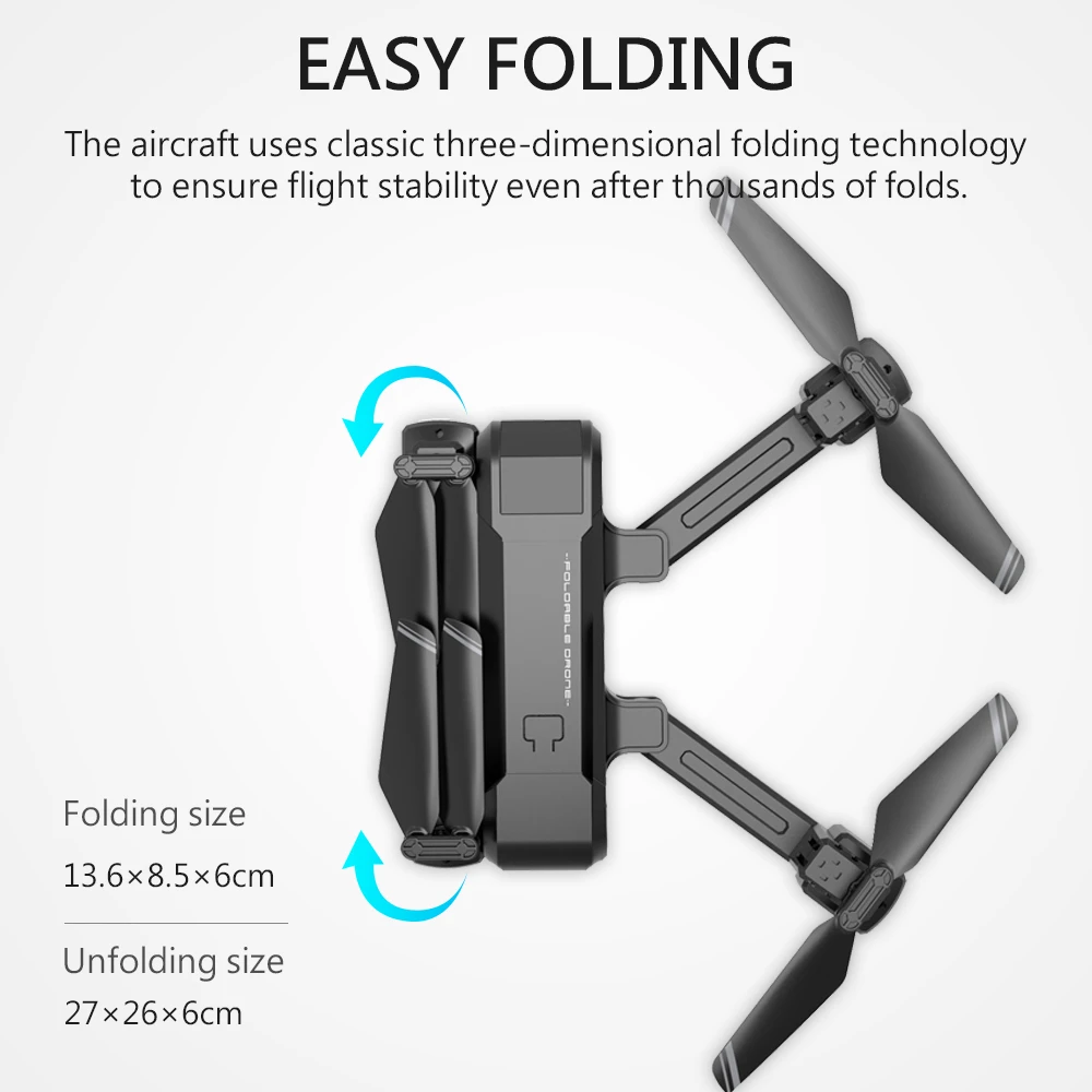  RC Mini Drone KF607 with 4K/1080P HD Dual Camera Optical Flow Selfie Quadcopter Foldable Drone VS S