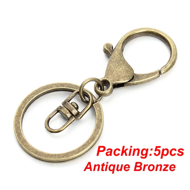 5-20pcs/lot Key Chain Key Ring keychain Bronze Rhodium Gold 28mm Long Round Split Keyrings Keychain Jewelry Making Wholesale DIY 5PCS Antique Bronze