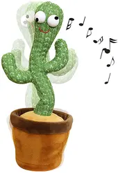 Wriggle dança cactus repetir o que você diz e cantar eletrônico brinquedo de pelúcia decoração para crianças engraçado educação precoce brinquedos