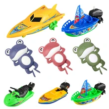 

1pc Speed Boat Ship Wind Up Float Water Toys Kids Classic Frog Clockwork Toys Bathtub Shower Bath Toys For Children Gift