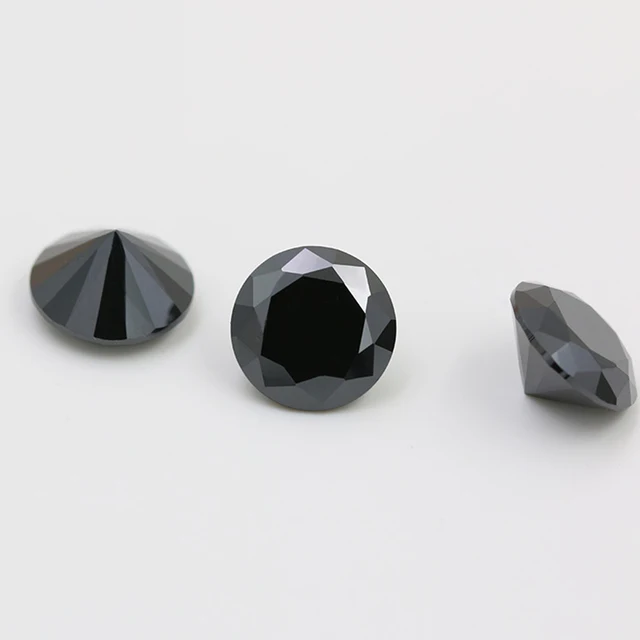 1.0~10.0mm AAAAA Various Color Loose Cubic Zirconia Stone Round Brilliant Cut CZ Stone Synthetic Gems For Jewelry Free Shipping Black