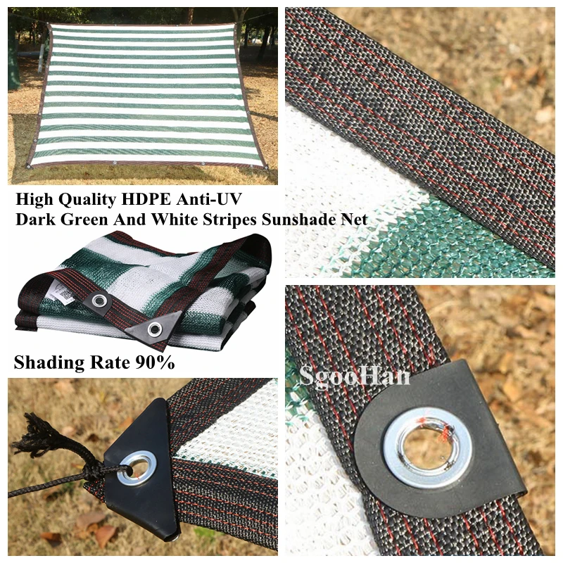 Солнцезащитная сетка из ПЭНД, с защитой от ультрафиолета, темно-зелено-белая, домик убежище, для домашних собак, суккулентов, затеняющая сетка для бассейна, Солнцезащитная сетка