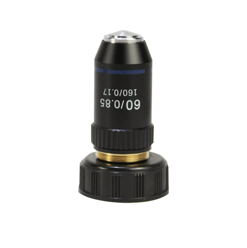 195 Black Achromatic Objective 4X 10X 20X 40X 60X 100X High Quality Microscope Objective Lens RMS 20.2mm Objective Parts 6