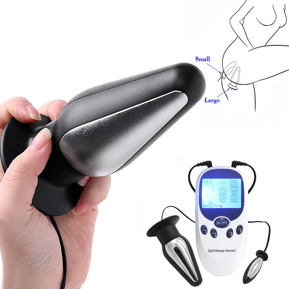 USB Charge Host Electric Shock Pulse Anal Vaginal Plugs Masturbator Electro Stimulator Anus Massage Big Butt Plug Adult Sex Toys | Красота и