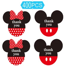 Детская Наклейка с Микки Маусом спасибо этикетка 2,38x2 дюйма-спасибо день рождения, детский душ спасибо карта конверт печать-400 этикетка