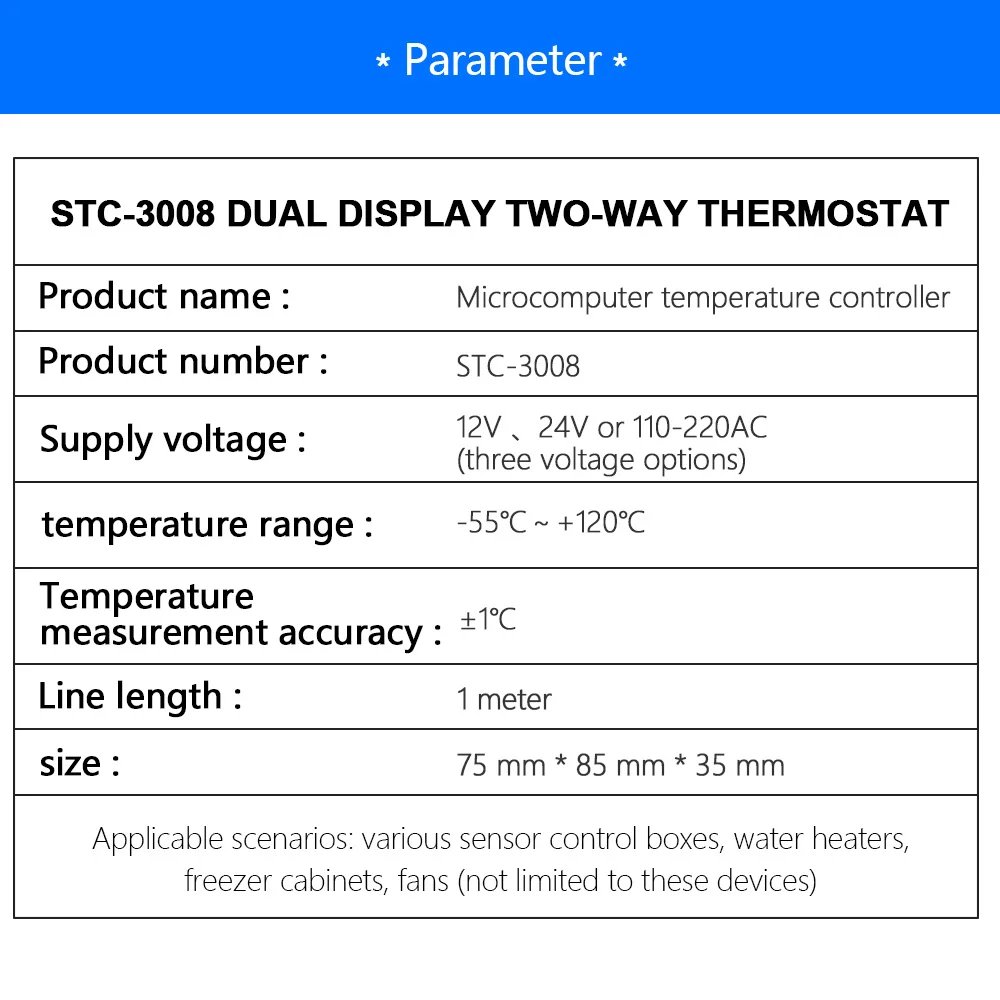 STC-3028 STC-3000 STC-3008 STC-3018 LED Digitaler Temperaturregler Thermostat Temperaturregler Inkubator 12V 24V 110V 220V – Detail 2