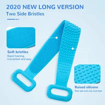 

Silicone Bath Body Towel Back Cleaning Exfoliating Body Mud Peeling Scrubber Bath Shower Brush Silicone Skin Wash Massage Belt