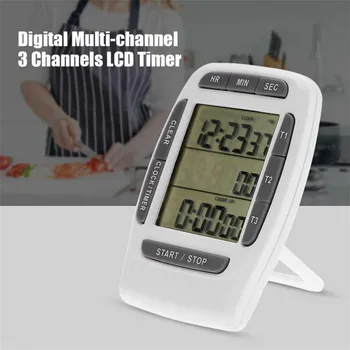 

HIPERDEAL Multifunctional Kitchen Cooking Timer 3 Channels Function Timer 8.30