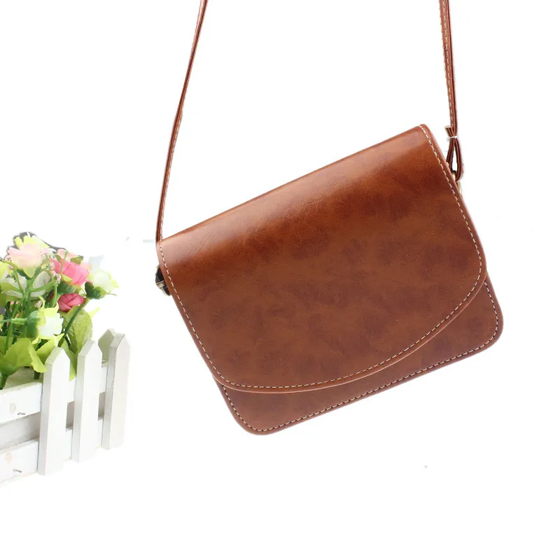 

Women PU Leather Shoulder Bag Solid Mini Casual Crossbody Bags Retro Messenger Bags Handbag Small Square Pack #T10
