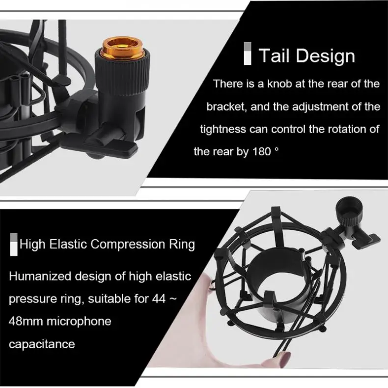 Металлическая студийная запись с зажимом подставка для микрофона медным