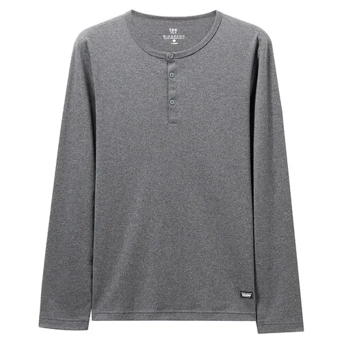 04Grey Giordano/мужская футболка с длинным рукавом, футболка с принтом «Henry», Homme Camiseta Masculina, хлопок, теплые зимние топы 01029803 - Цвет: 04Grey