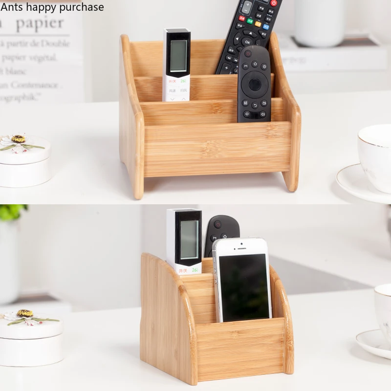 Bamboo Wood Remote Control Storage Box Living Room Office Desk Tea Set Entrance Key Sundries Finishing Box Tissue Box Storage 3