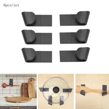 

6pcs Pot Rack Kitchen Storage Kitchenware Rack Spoon Rack Free Hole Wall Hanging Portable Cooking Storage Kitchen Storage Tool