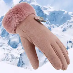 Зимние женские ветрозащитные перчатки для вождения с сенсорным экраном
