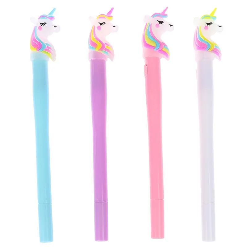 1 Pcs Creative Cute Cartoon Gel Pen Novelty LED Lights Pen Student Writing Signing Pen Gift Stationery School Supplies