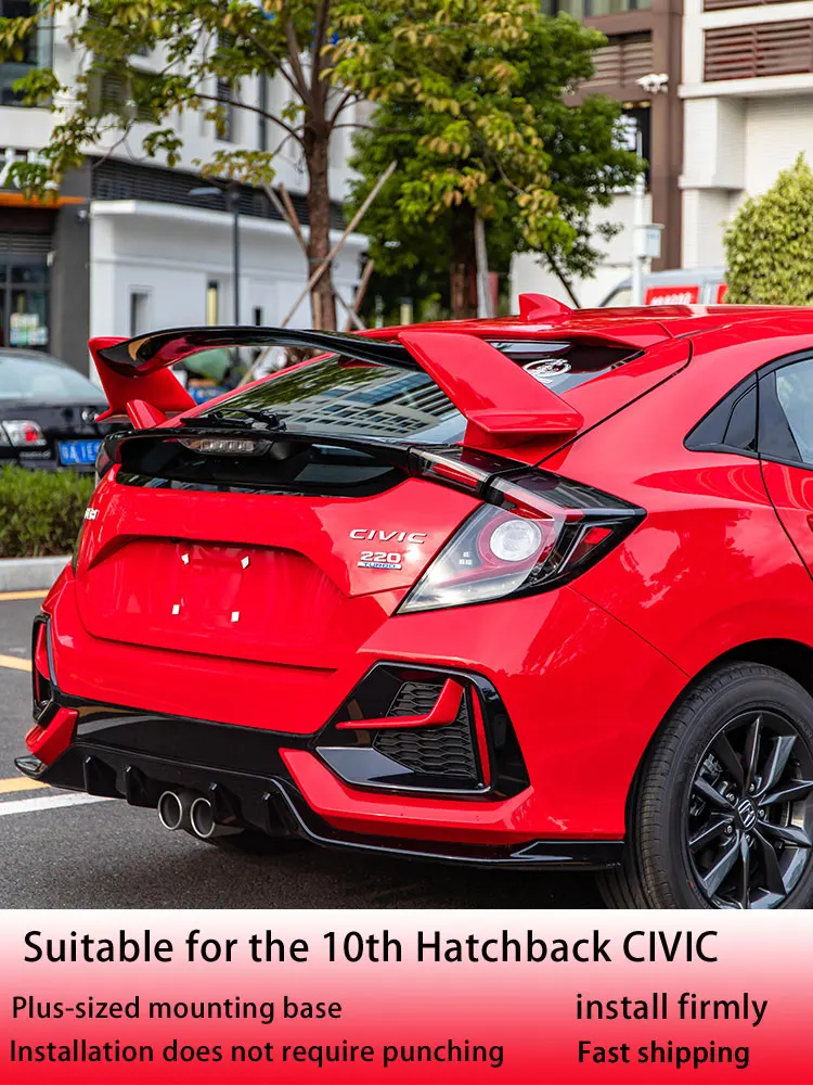 Suitable for Honda 10th Civic 2016 2017 2018 2019 CIVIC spoiler hatchback Civic JDM modified rear wing top wing