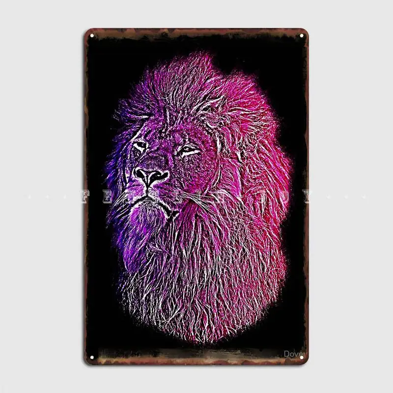 Lion Head Face Leo Gradient Graphic Design Metal Plaque Poster Wall Cave Club Bar Printing Poster Tin Sign Posters image_1