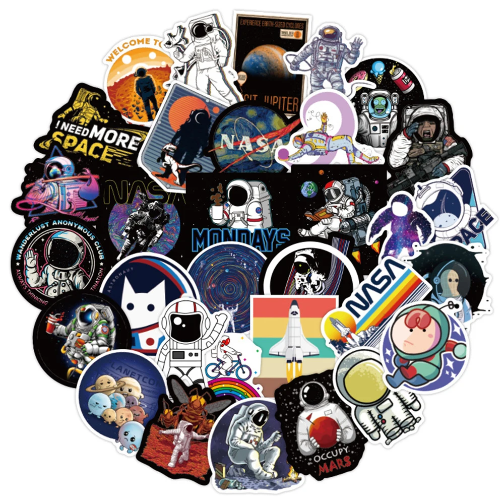 

50pcs Originality Space Dream Spaceman Graffiti Scrapbook Stickers Girls for Bike Laptop Helmet Car DIY Waterproof Sticker