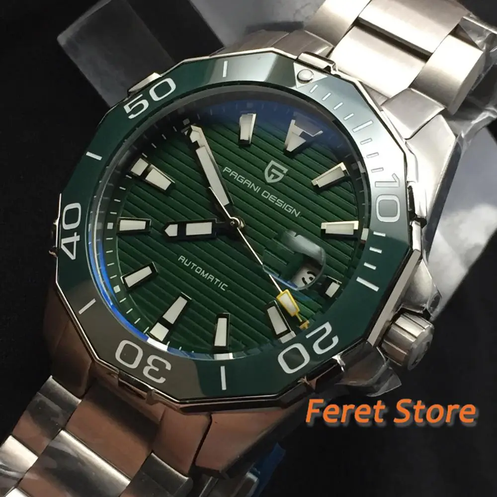 Мужские часы PAGANI дизайнерские брендовые Роскошные Мужские механические часы водонепроницаемые автоматические часы из нержавеющей стали мужские часы - Цвет: green