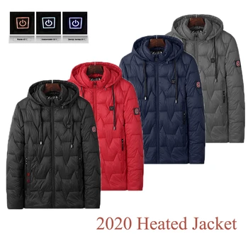 

Sale USB Charging Men's Heated Coat Intelligent Heated Jacket Full Body Heating Cotton Winter Fishing Climbing Running Jacket