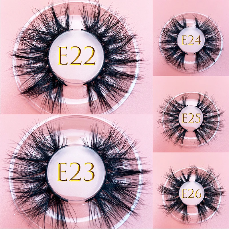25mm E06 MIKIWI 100% handmade natural  thick  Eye lashes wispy makeup extention tools 3D mink hair volume soft false  eyelashes