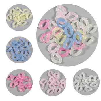 

XINYAO 50pcs Acrylic Colored Buckle Beads Ring Buckle Clasp DIY Handbag Key Strap Necklace Accessories Acrylic Chain 23X16.5mm