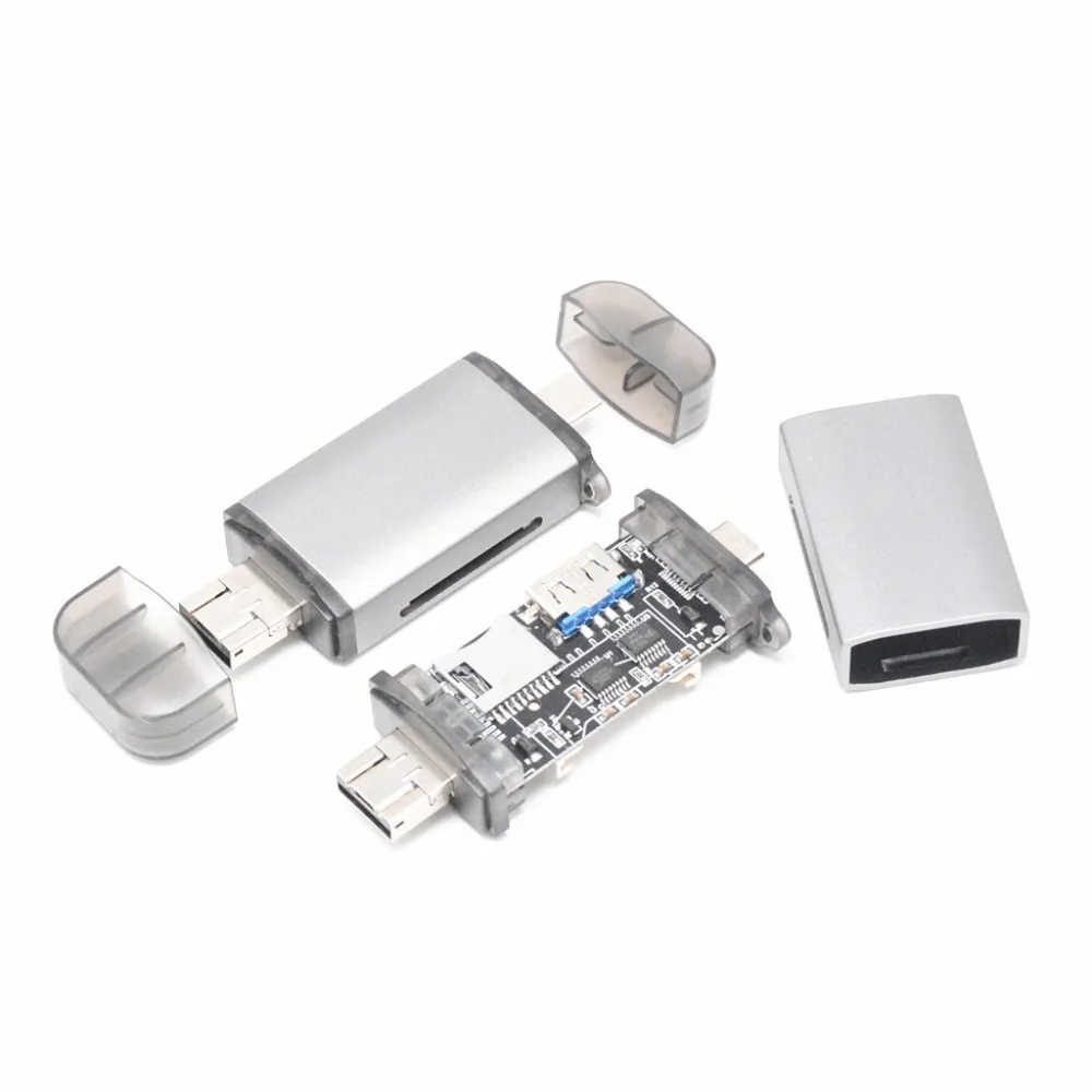 Все в одном USB считыватель карт памяти Адаптер для SD TF type-C Micro-USB тонкий и портативный дизайн Широкая совместимость