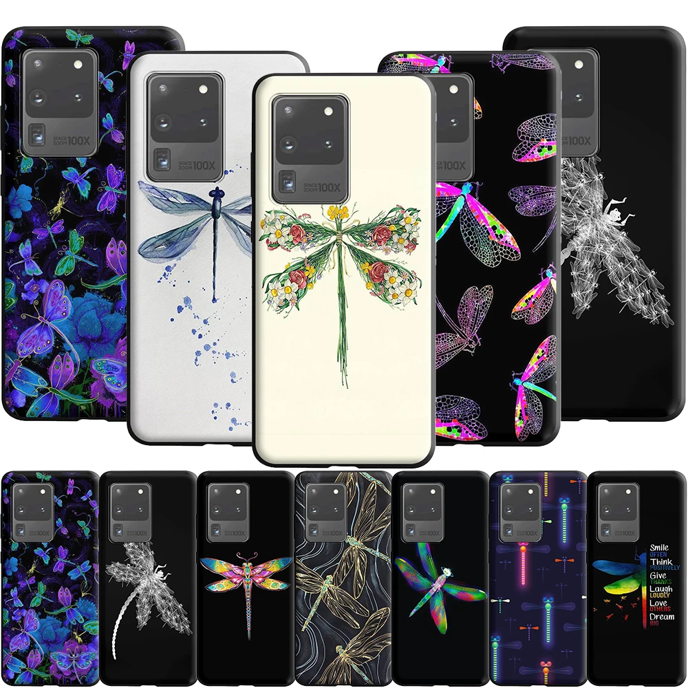 Dragonflies Watercolour Silicone Case for Samsung Galaxy Note 20 10 9 8 S20 Fe S10 S10E S9 S8 Plus Ultra Lite S7 Edge | Мобильные