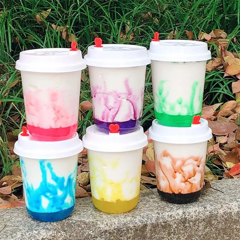 

Plasticine Toy Fluffy Floam Slime Dirty Cup DIY Slime Bubble Volume Plasticine Cup Storage Container Decompression Toy Coffee