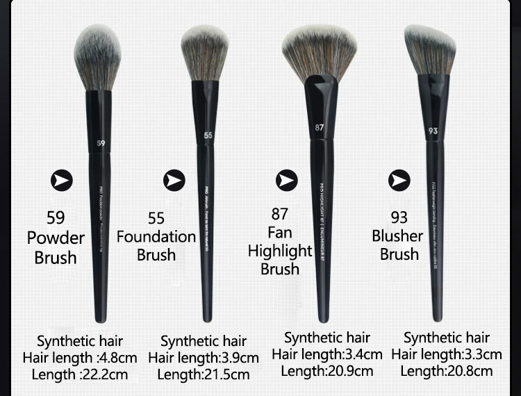 1 piece Precision Powder Makeup Brushes Black #59 Setting Make up Brush Blush Bronzer Round head Face cosmetic tools soft 3