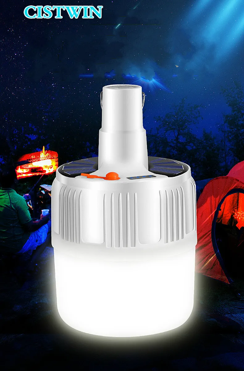 

Solar rechargeable LED bulb lamp household mobile night market lamp floor display emergency outage lighting bulb
