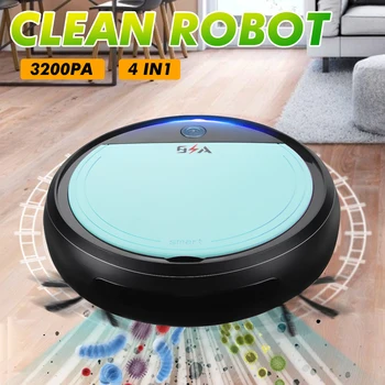 

Rechargeable Smart Robot 4 in 1 3200pa USB Auto Smart Sweeping Robot UV Sterilizer Strong Suction Sweeper Vacuum Cleaners